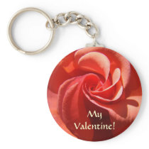 MY VALENTINE! keychain Orange Rose Valentine Gifts
