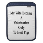 My Wife Became A Veterinarian Only To Heal Pigs iPad Sleeves