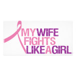 my wife fights like a girl customized photo card