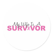 My Wife Is A Survivor (Breast Cancer Pink Ribbon) Stickers