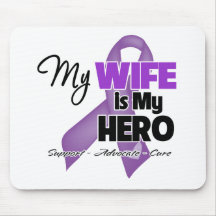 My Wife is My Hero - Purple Ribbon Mousepad