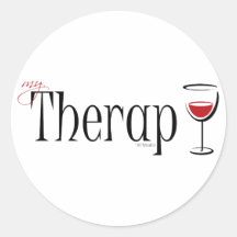 My (Wine) Therapy Round Stickers