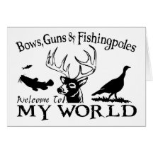 MY WORLD - CATFISH,DEER & TURKEY GREETING CARD