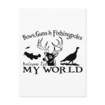 MY WORLD - CATFISH,DEER & TURKEY POSTCARD