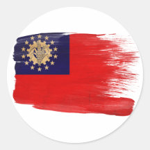 Myanmar Flag Round Sticker