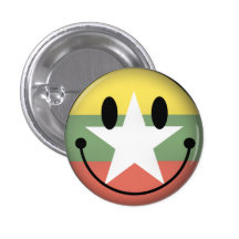 Myanmar Smiley Pinback Button