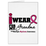 Myeloma I Wear Burgundy Ribbon Grandma Greeting Card