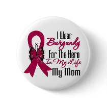 Myeloma Ribbon Hero My Mom Pinback Buttons