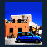 Mykonos very blue street scene posters