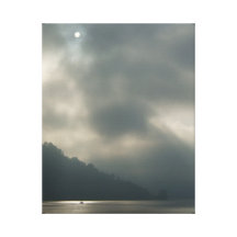Myserious Stormy Skies by the Lake Stretched Canvas Print