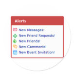 Myspace alerts online funny parody round sticker