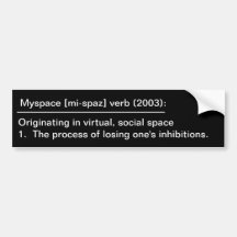 Myspace Definition Bumper Sticker