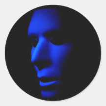 Mysterious Alien Ghostly Face in the Dark.jpg Sticker