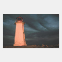 Mysterious Night at Peggy's Cove, Nova Scotia, Can Rectangle Sticker