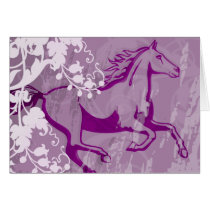 Mystic Garden Horse (Lt. Purple) Greeting Card
