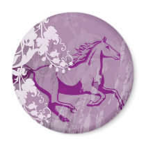 Mystic Garden Horse (Lt. Purple) Fridge Magnets