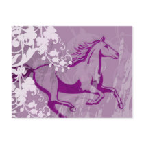 Mystic Garden Horse (Lt. Purple) Post Cards