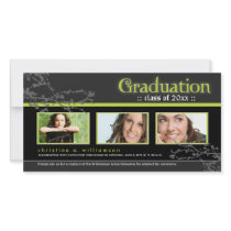 Mystic Goth Graduation Announcement (lime) Photo Card