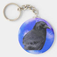 Mystic Raven Portrait Celtic Pagan Art Key Chains