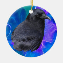 Mystic Raven Portrait Celtic Pagan Art Ornament