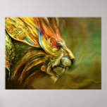 Mystical Fantasy Lion's Head Profile posters