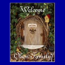Mystical Gnome Garden Door Welcome Postcard postcards