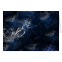 Mythical blue fractal greeting card