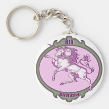 Mythical Unicorn 6th Birthday Gifts Keychain