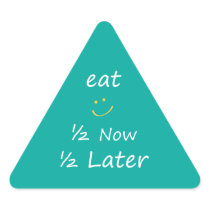 n17 - Health Reminder ~ Eat Halves. Triangle Stickers