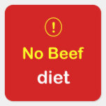 n24 - Food Alert ~ NO BEEF Diet. Square Stickers