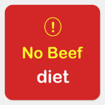 n24 - Food Alert ~ NO BEEF Diet. Square Stickers