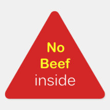 n44 - Food Label ~ NO BEEF INSIDE. Stickers