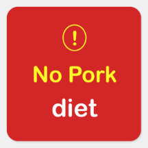 n54 - Food Alert ~ NO PORK Diet. Sticker