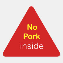 n67 - Food Label ~ NO PORK INSIDE. Sticker