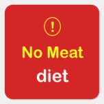 n6 - Food Alert ~ NO MEAT Diet. Stickers
