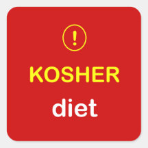 n8 - Food Alert ~ KOSHER DIET. Sticker