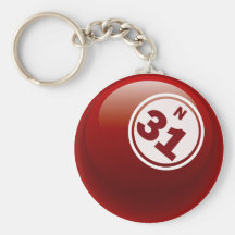 N 31 BINGO BALL KEYCHAIN