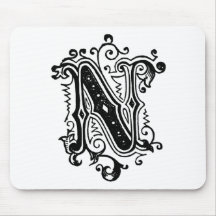 N - Decorative Letter Mouse Pads