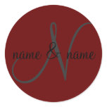 "N" monogram label, personalize first names stickers