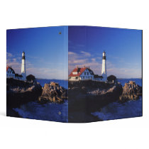 NA, USA, Maine. Portland Head lighthouse. 3 Ring Binder
