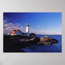 NA, USA, Maine. Portland Head lighthouse. Print