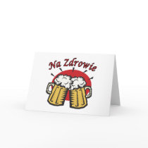Na Zdrowie Toast With Beer Mugs Card