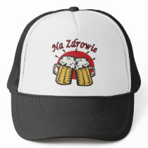 Na Zdrowie Toast With Beer Mugs Mesh Hat