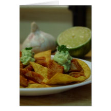 Nachos Limes Paltes Chips Garlic Kitchens Greeting Card