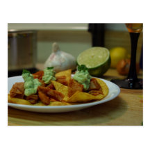 Nachos Limes Paltes Chips Garlic Kitchens Postcard
