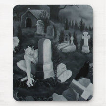 Nachts auf dem Friedhof - Teufel Mousepads
