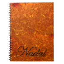 NADAL Orange Organic Pattern Arty Notebook