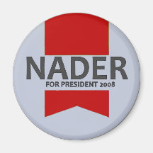 Nader Red Ribbon Button Refrigerator Magnet