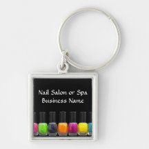 Nail Salon Business, Bright Polish Bottles Key Chains