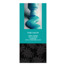 Nail Salon Services Price List {Teal Blue} Customized Rack Card